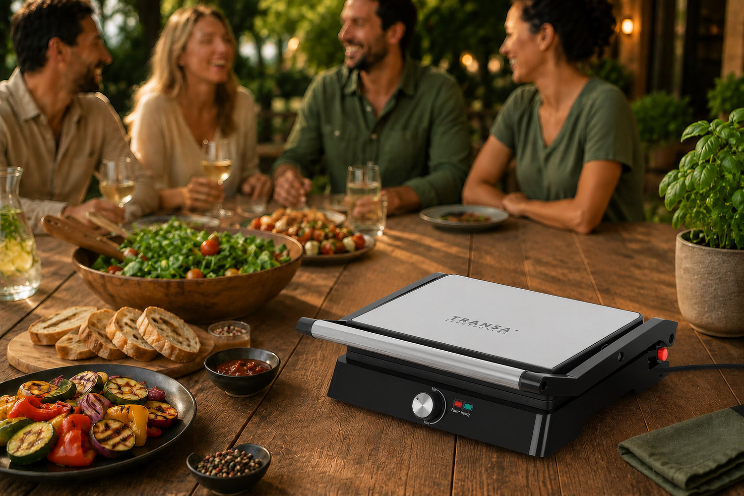 Grill elektryczny GrillChef 2200W Transa Electronics do mięsa warzyw i tostów